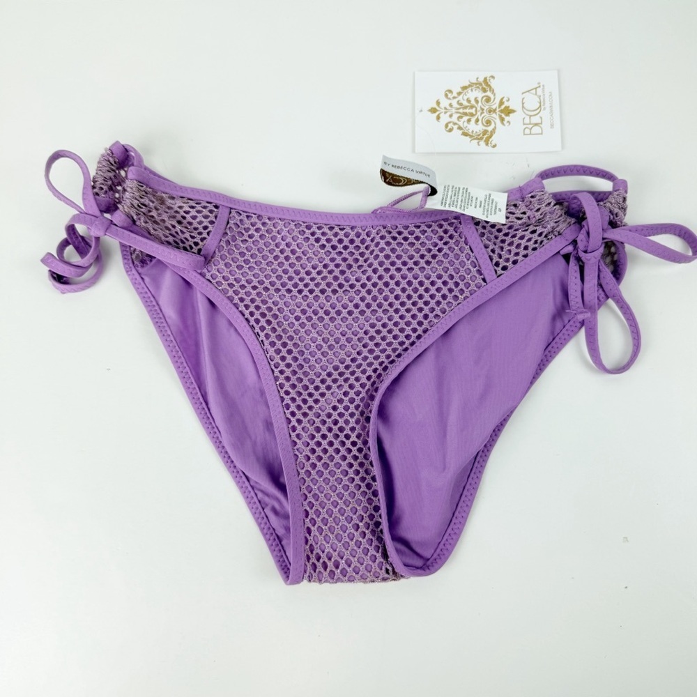 Becca Rebecca Virtue Bikini Bottom Women Small Purple Network Emelia Hipster NWT